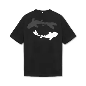 0669. Technical Essentials Relaxed Tee - Black "Koi"