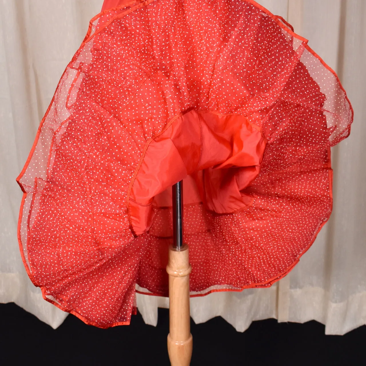 1950s Bright Red Polka Dot Mermaid Crinoline