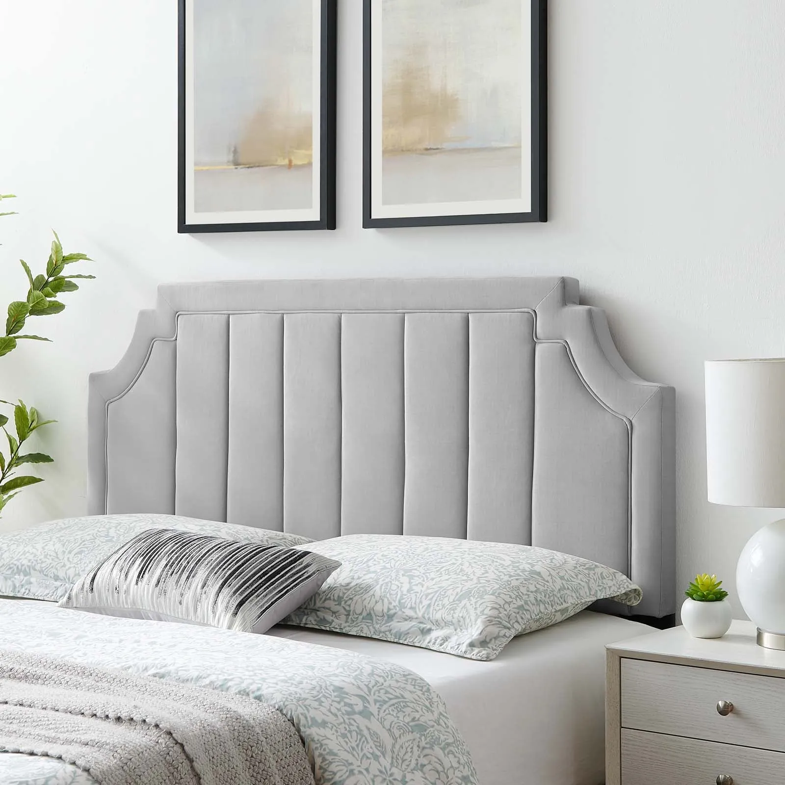 Alyona Channel Tufted Performance Velvet Headboard