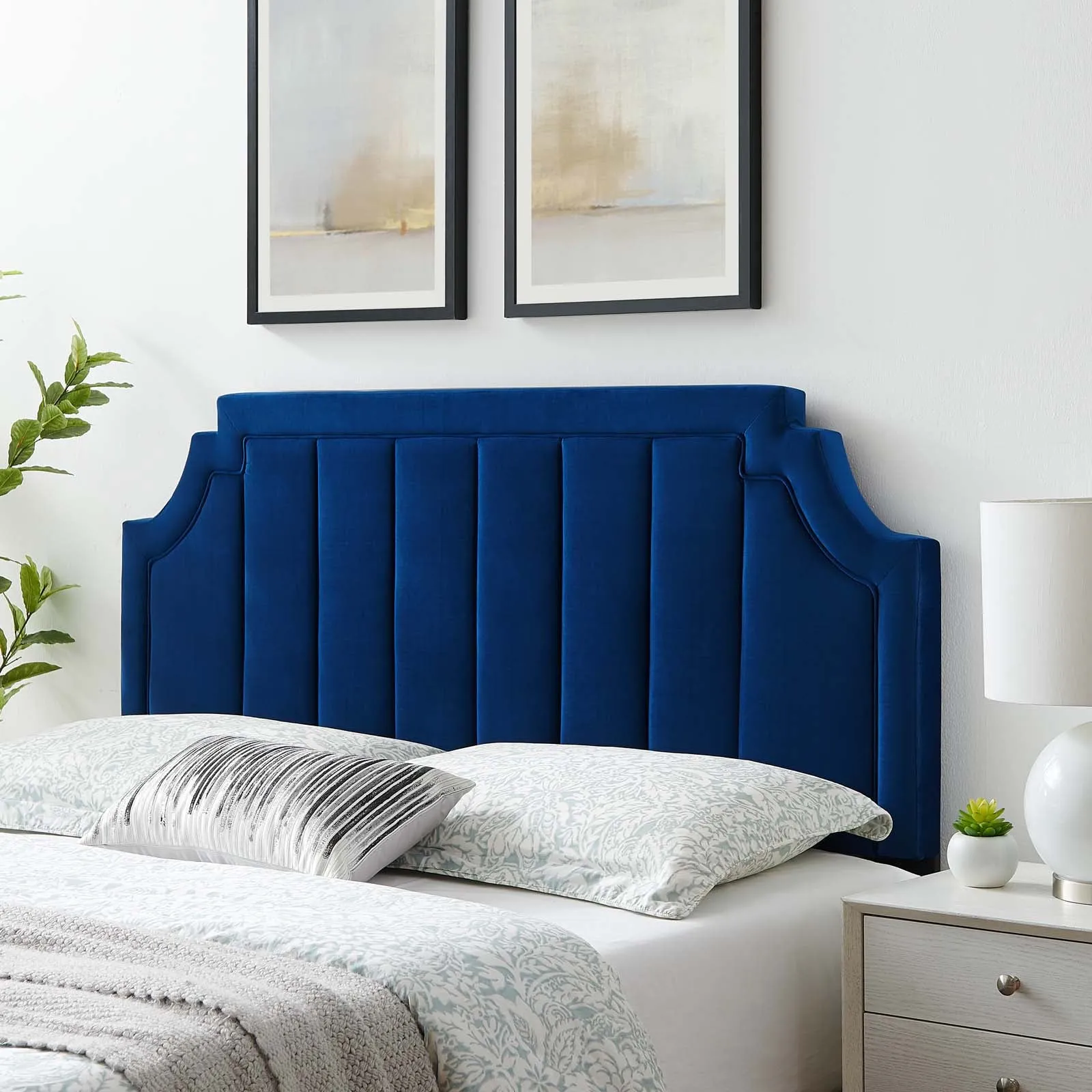 Alyona Channel Tufted Performance Velvet Headboard