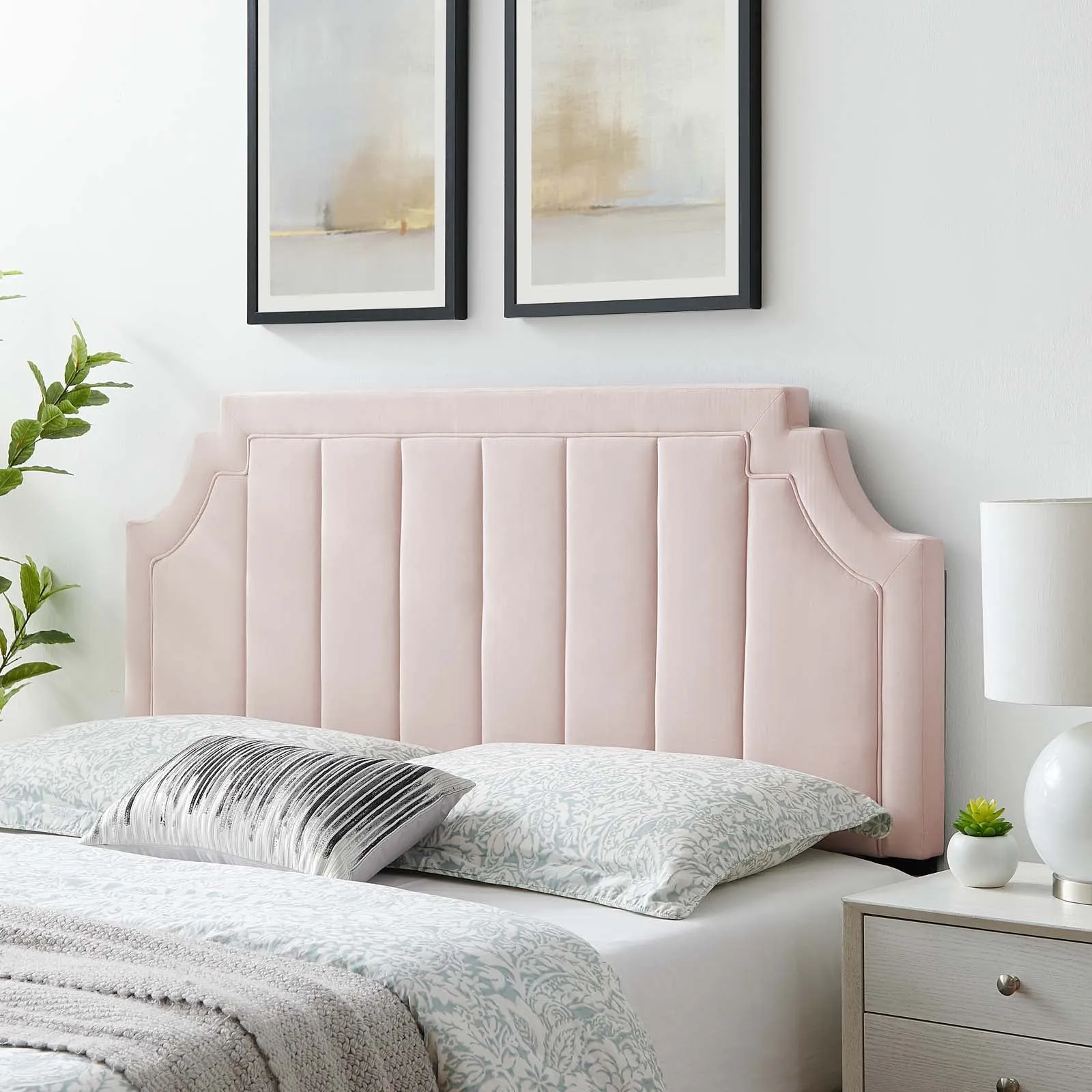 Alyona Channel Tufted Performance Velvet Headboard