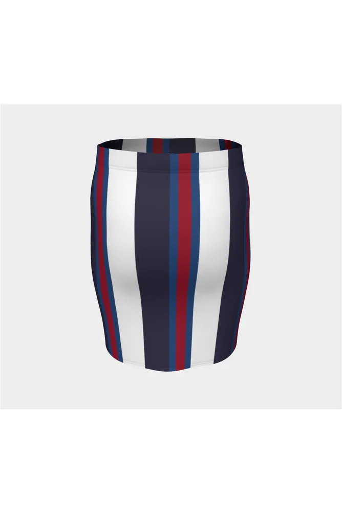 Anaglyph Striped Fitted Skirt