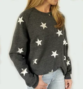 Babsie Chic Charcoal Sweatshirt - Grey Stars