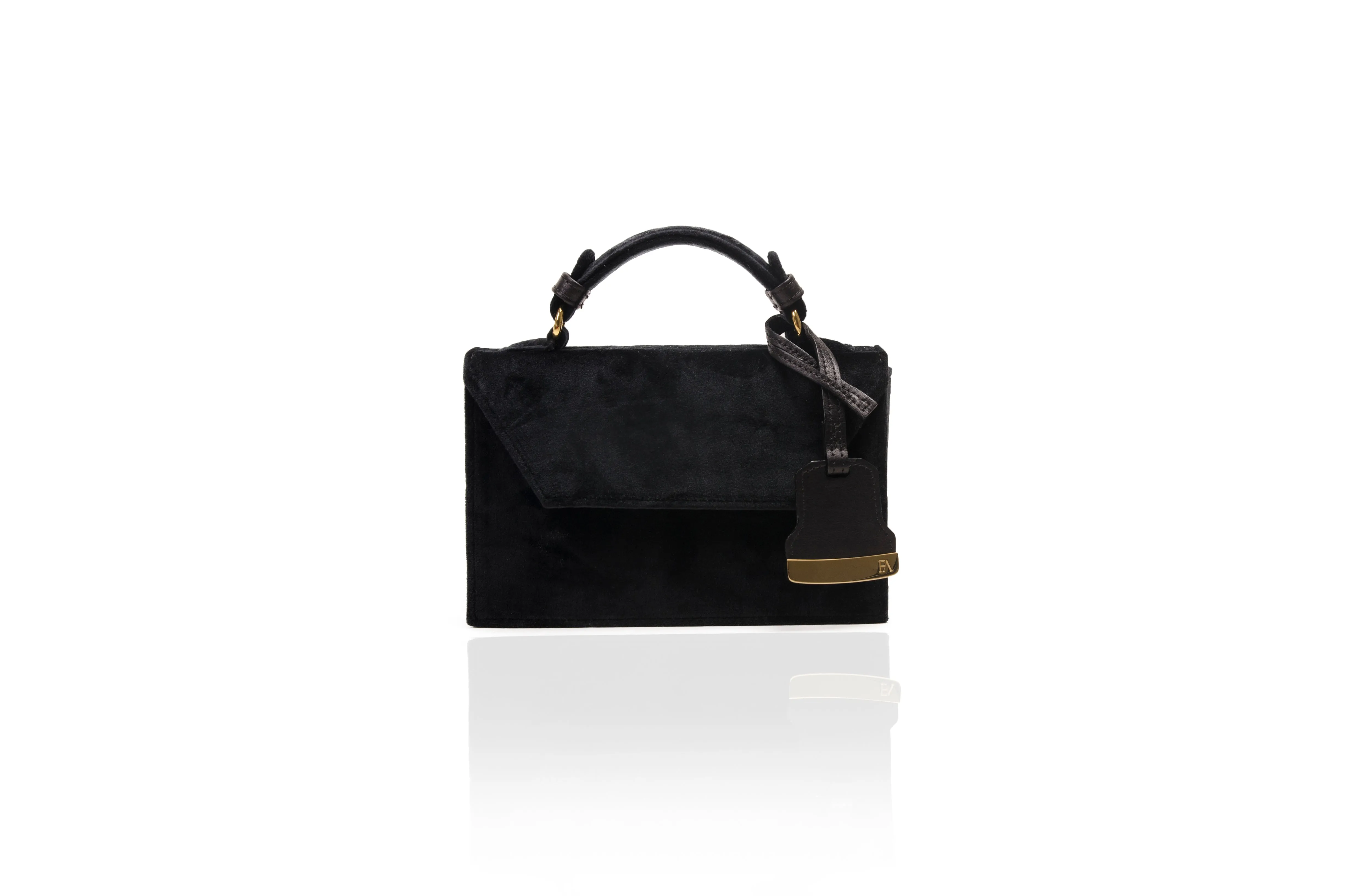 Black Velvet Mini Cynthia Top Handle