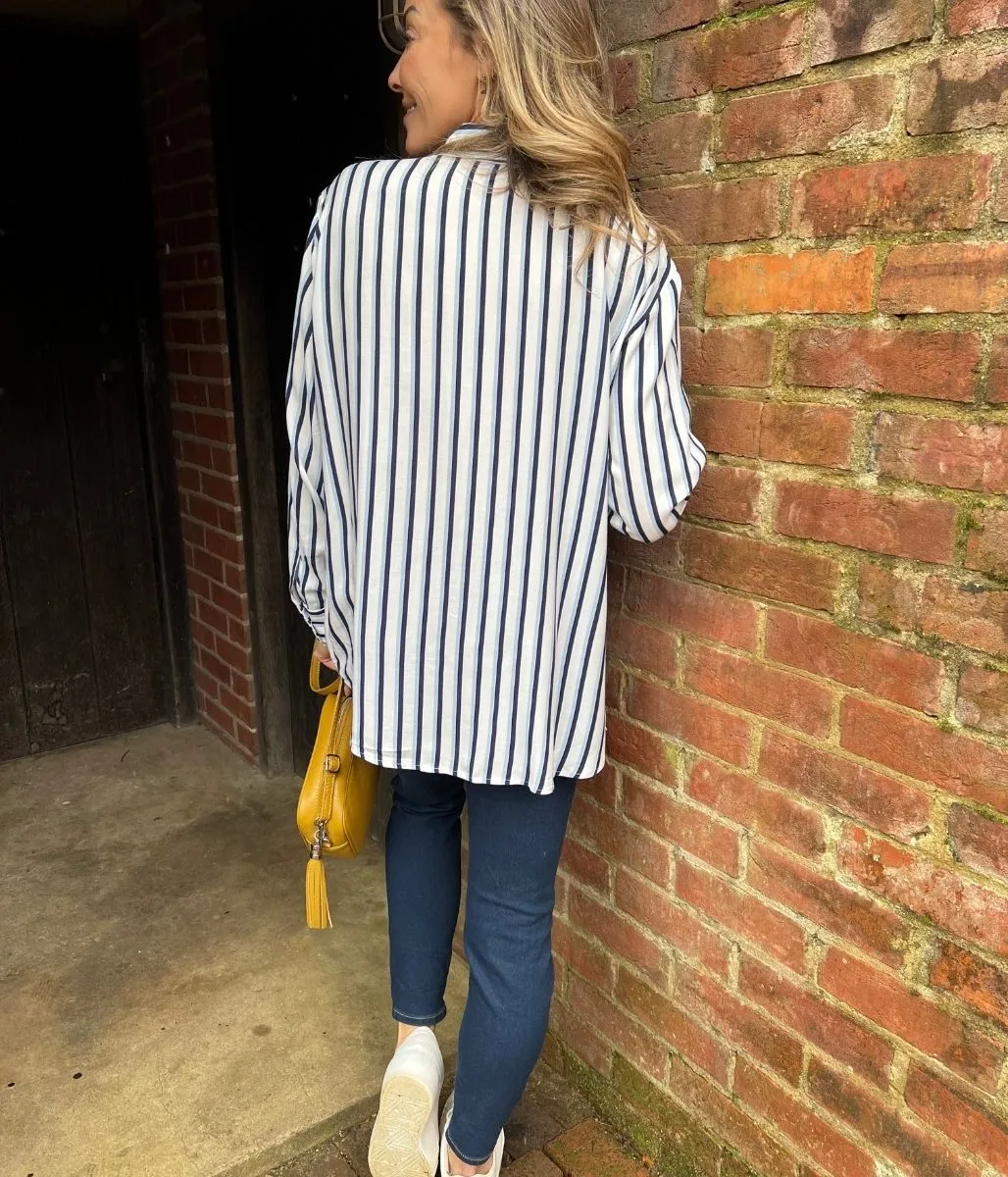 Blue Relaxed Striped Shirt