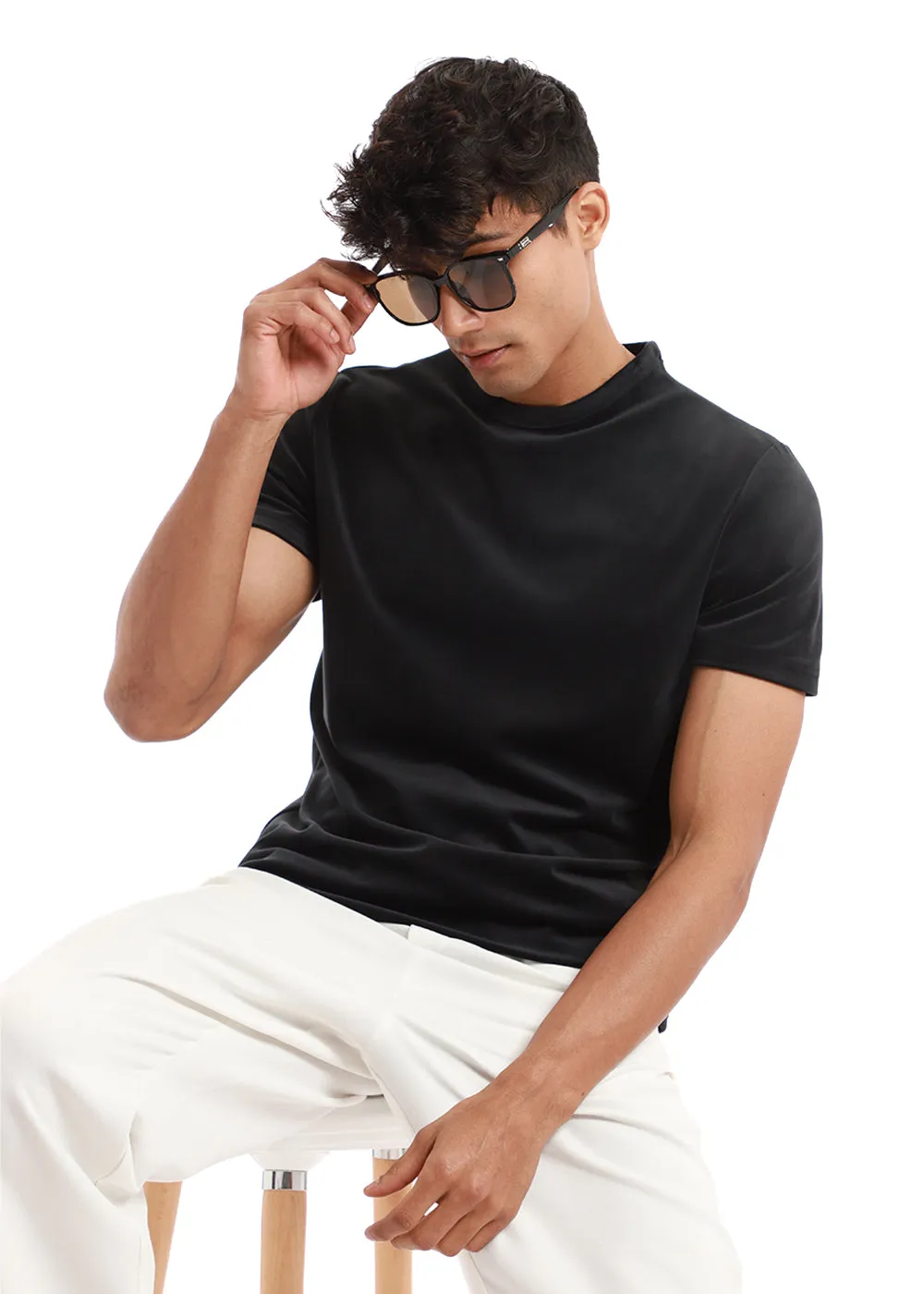 Bold Black Suede T-shirt