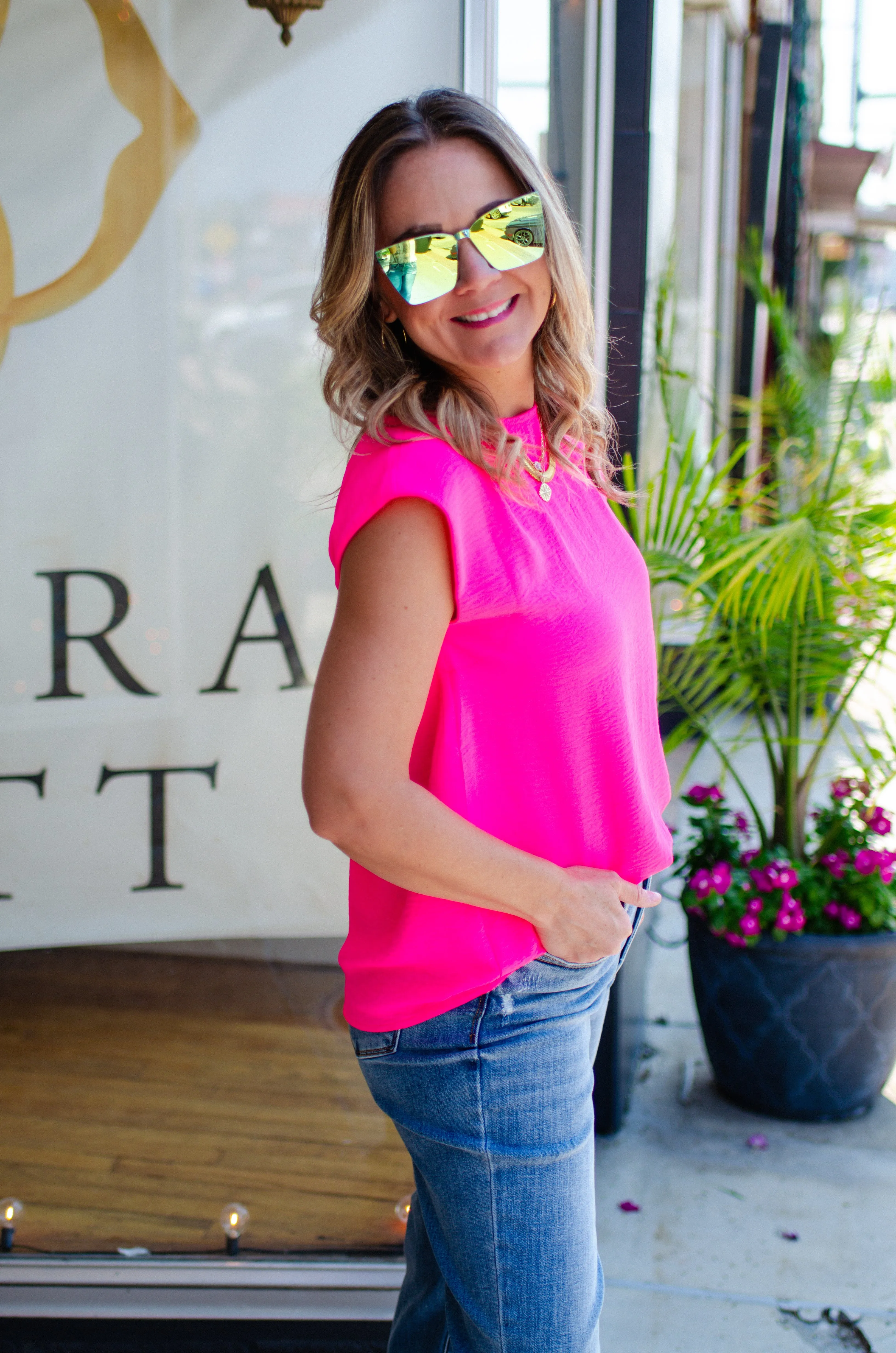 Bold Heart Top in Pink