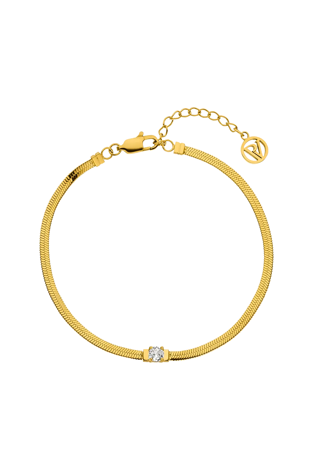 Brilliant Sleek Bracelet 14K Gold Plated