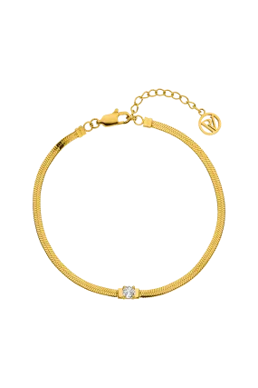 Brilliant Sleek Bracelet 14K Gold Plated