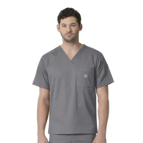 Carhartt Rugged Flex Ripstop Men's 6 Pocket Scrub Top - Pewter