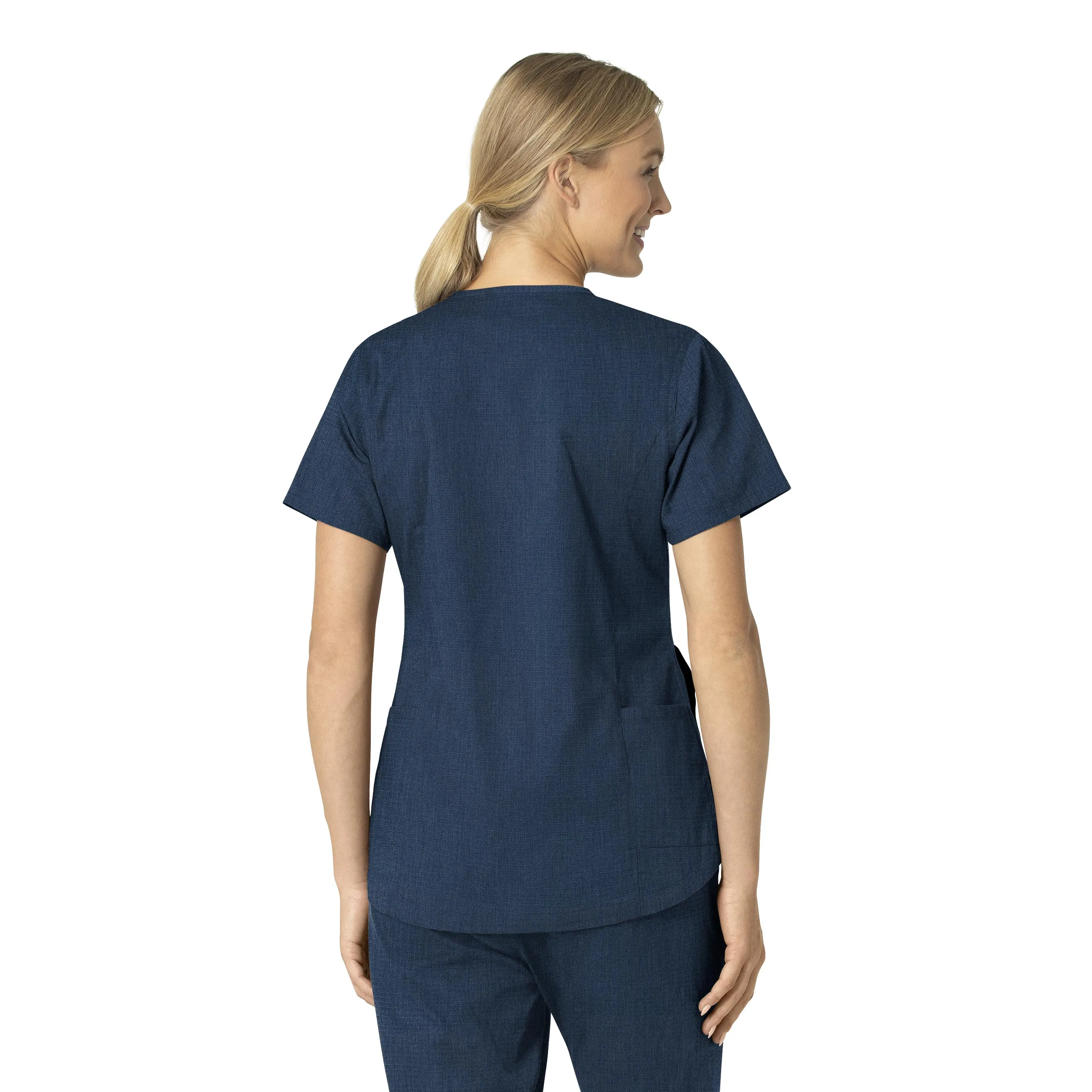 Carhartt Rugged Flex Ripstop Women's V-Neck Scrub Top - Navy Heather