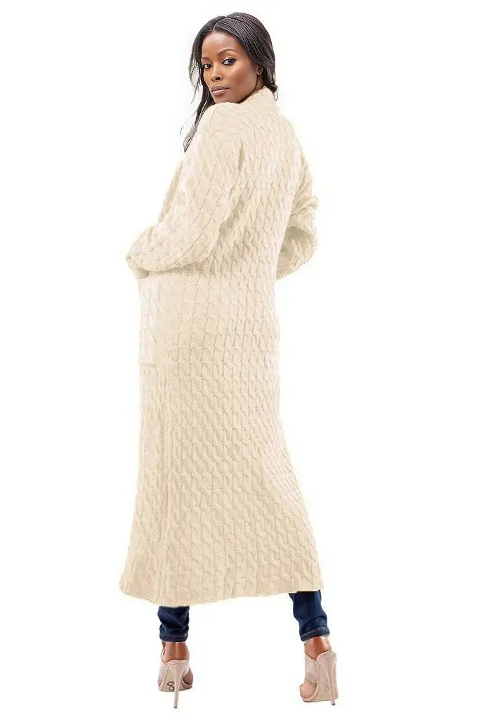 Chic Comfort Maxi Sweater Cardigan |Cream