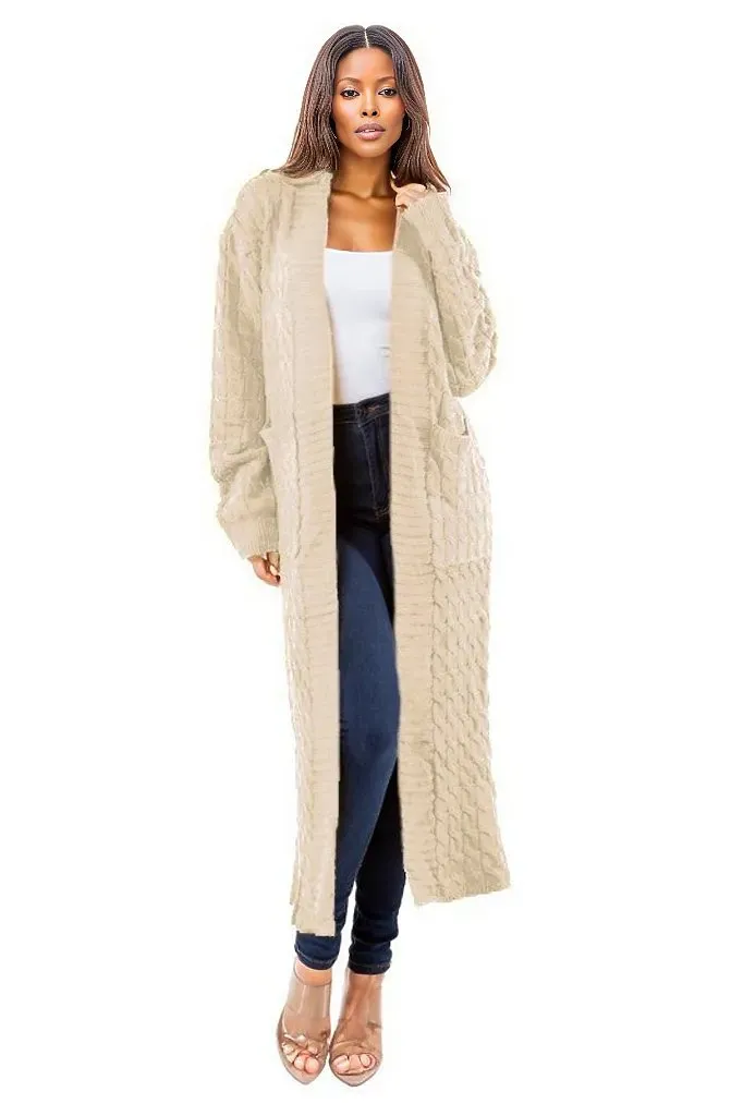 Chic Comfort Maxi Sweater Cardigan |Cream