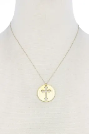 Chic Cross Coin Pendant Necklace