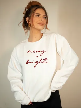 CURSIVE MERRY AND BRIGHT SWEATSHIRT