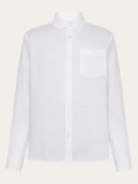 Custom fit linen shirt - Bright White