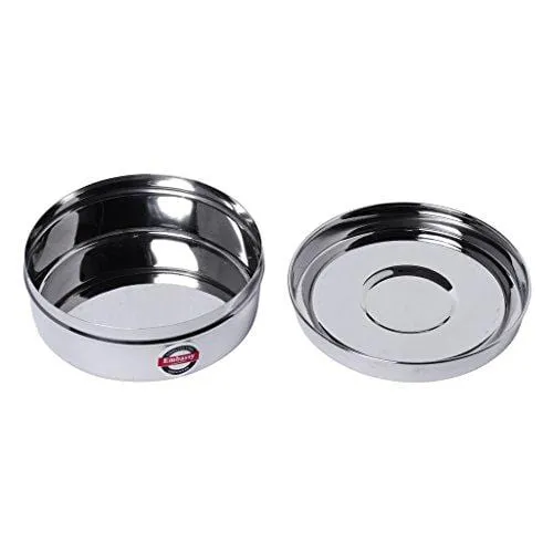 Embassy Sleek Puri Box / Container - Pack of 2 (Size 9, 600 ml each), Stainless Steel