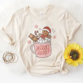 Free - Gift Gingerbread Merry and Bright Tee