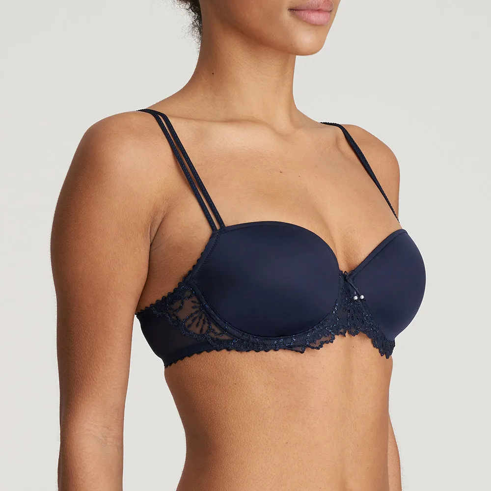 Jane Velvet Blue Balconette Padded Bra