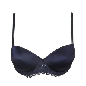 Jane Velvet Blue Balconette Padded Bra