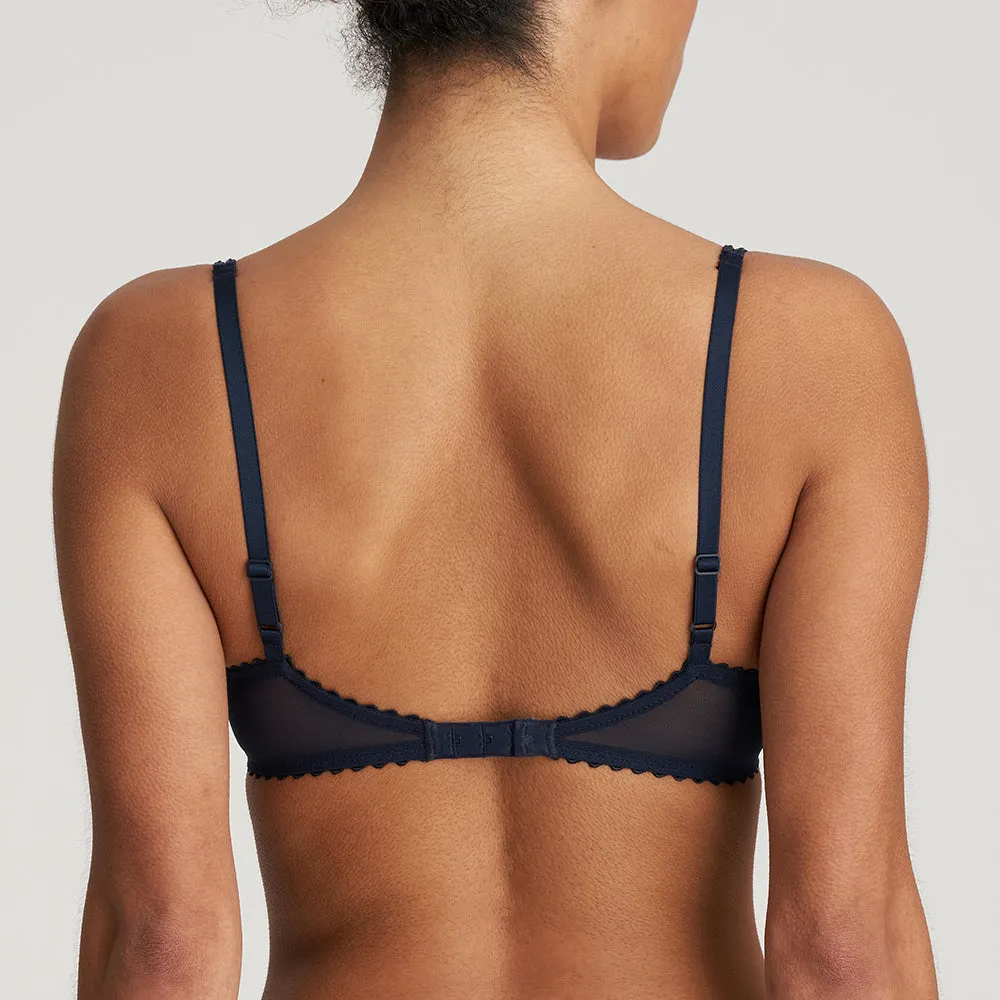 Jane Velvet Blue Balconette Padded Bra