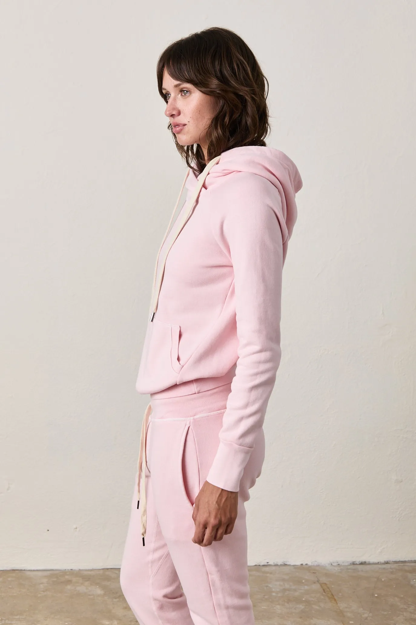 LISSE FITTED PULLOVER HOODY / PINK