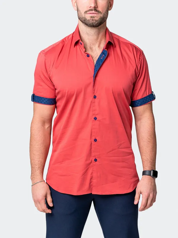 Maceoo Stretch Short Sleeve Shirt - Galileo Sleek Orange