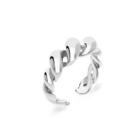 Pretzel bold ring silver