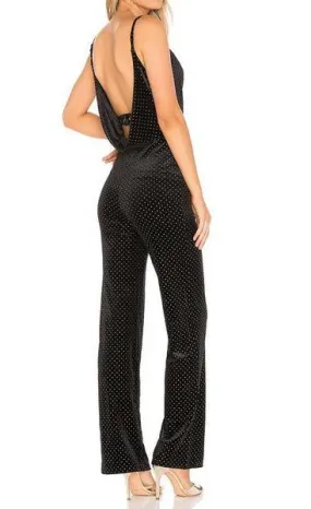 Privacy Please Carroll Velvet Jumpsuit Black