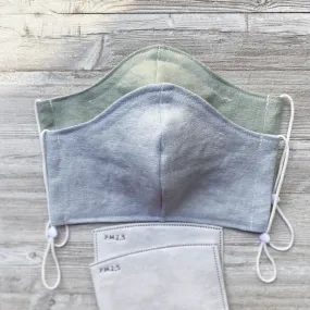 Pure linen fitted face mask