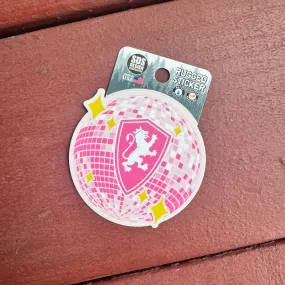 Rugged Pink Disco Ball Sticker