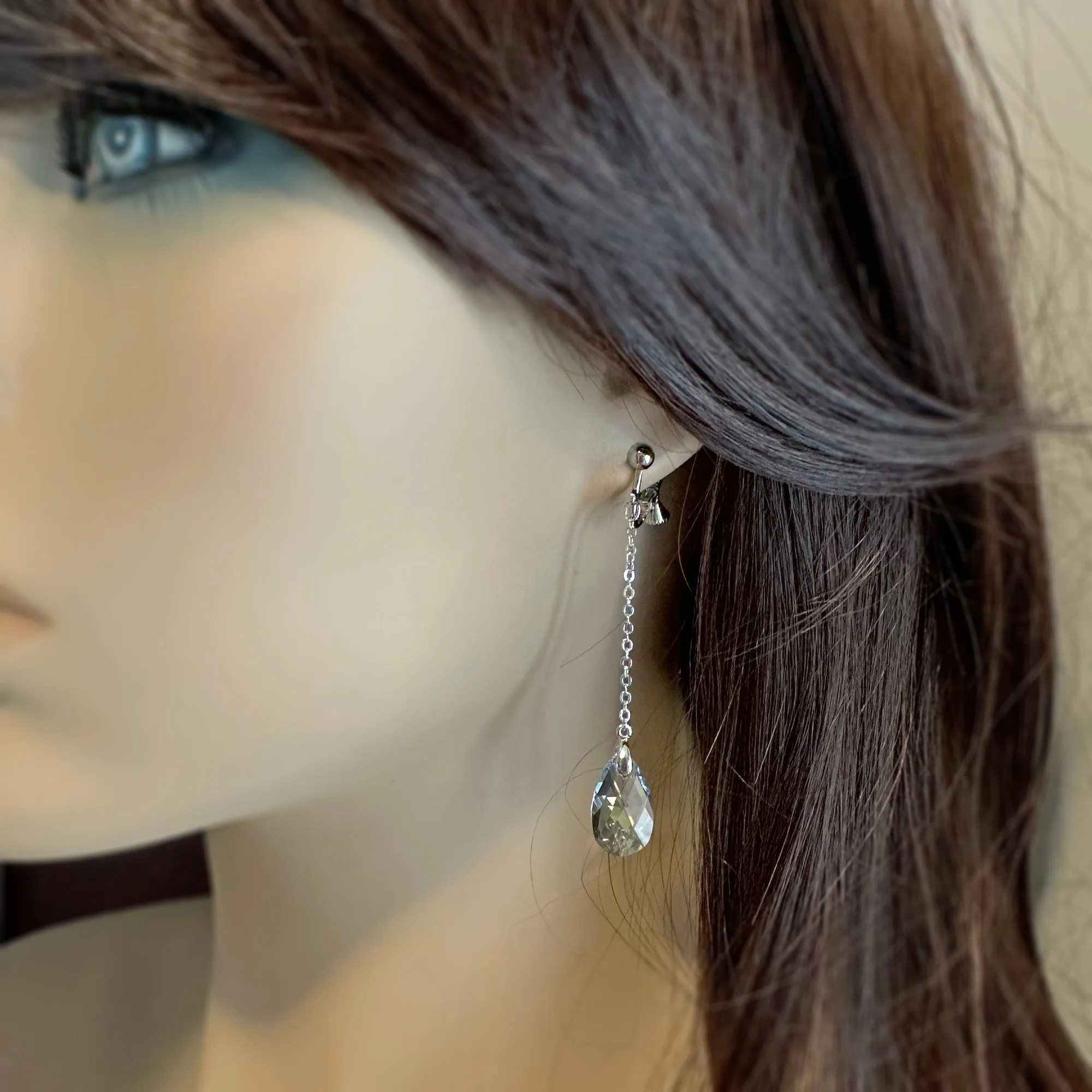 Sleek Teardrop Faux Threader Earrings