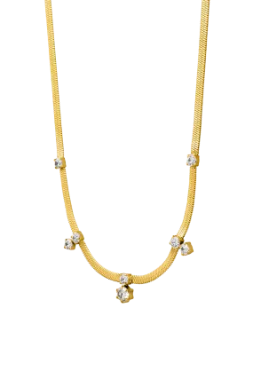 Sparkle Sleek Necklace 14K Gold Plated