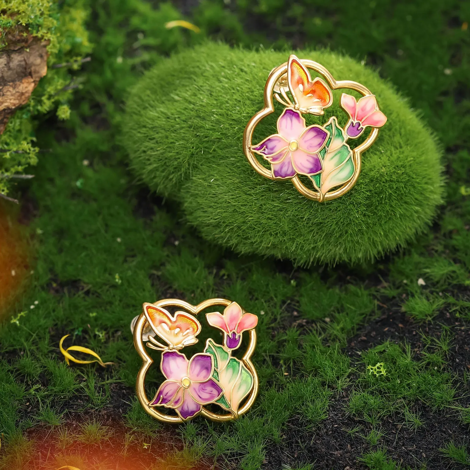 Vintage Garden Butterfly Earrings