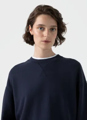 Women's Relaxed Loopback Sweatshirt in Navy